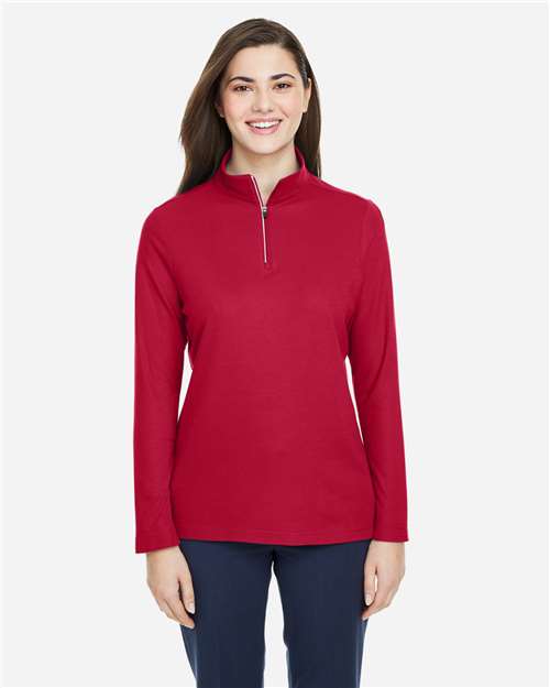 Women's Fusion ChromaSoft™ Pique Quarter-Zip Pullover