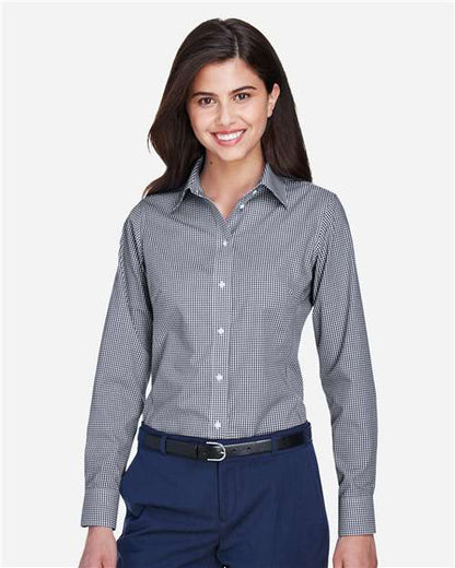 Women's Crown Collection® Gingham Check Woven Dress Shirt