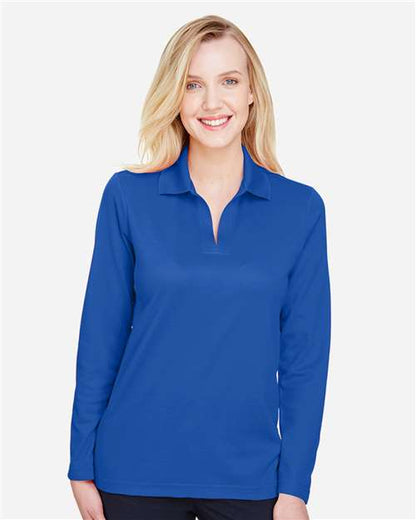 Women's CrownLux Performance® Plaited Long Sleeve Polo