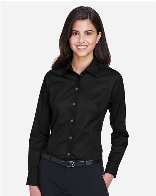 Women's Crown Collection® Solid Stretch Twill Woven Dress Shirt