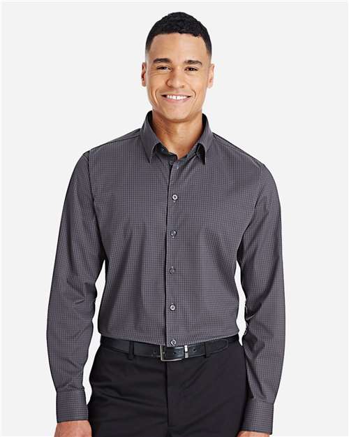 Men's CrownLux Performance® Tonal Mini Check Woven Dress Shirt