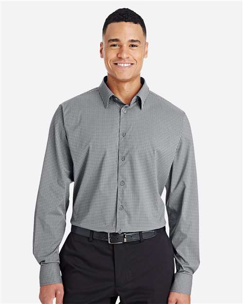 Men's CrownLux Performance® Tonal Mini Check Woven Dress Shirt
