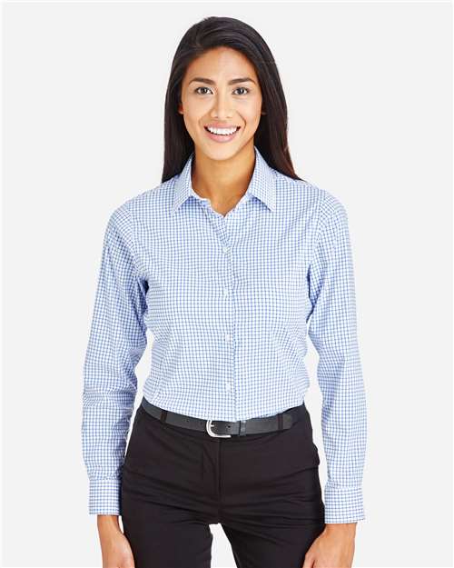 Women's CrownLux Performance® Micro Windowpane Woven Dress Shirt