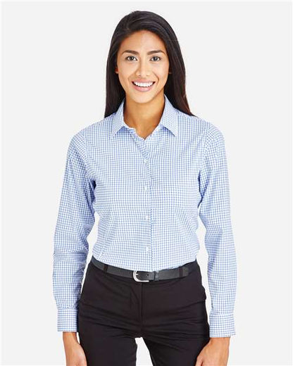 Women's CrownLux Performance® Micro Windowpane Woven Dress Shirt