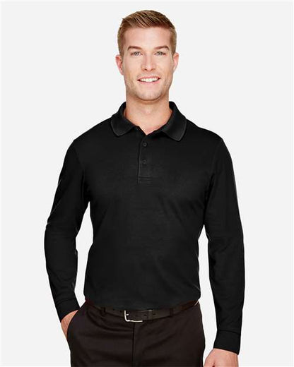 Men's Tall CrownLux Performance® Plaited Long Sleeve Polo