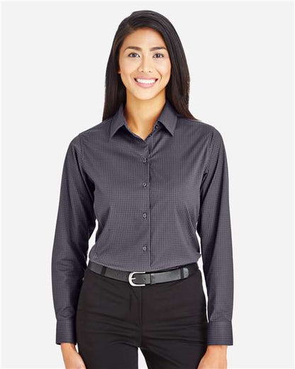 Women's CrownLux Performance® Tonal Mini Check Woven Dress Shirt