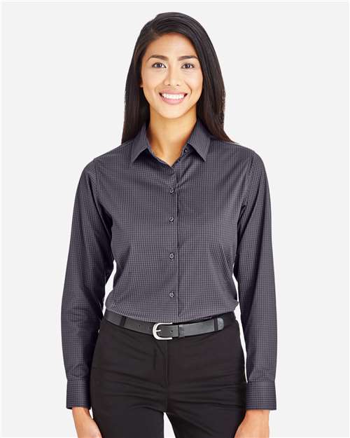 Women's CrownLux Performance® Tonal Mini Check Woven Dress Shirt
