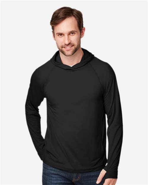 Unisex JAQ Stretch Performance Hooded Long Sleeve T-Shirt